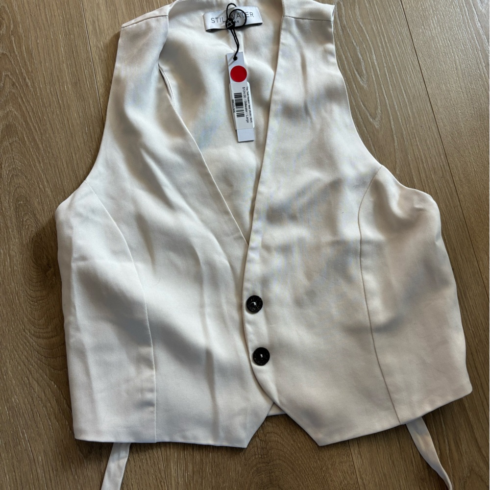 NWT Stillwater waist coat vest in cream